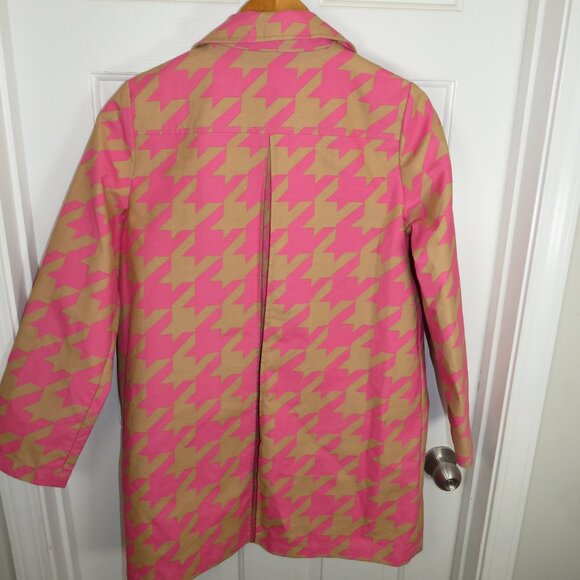 Isaac Mizrahi x Target Pink Tan Houndstooth Trench 20th Anniversary Collection M - Picture 4 of 5